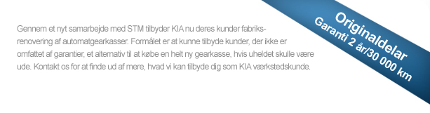 Fabriksrenoverede automatgearkasser Kia
