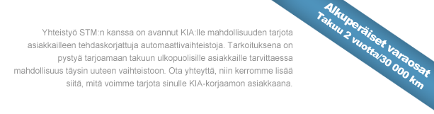 Tehdaskorjattuja vaihteistoja Kiaan