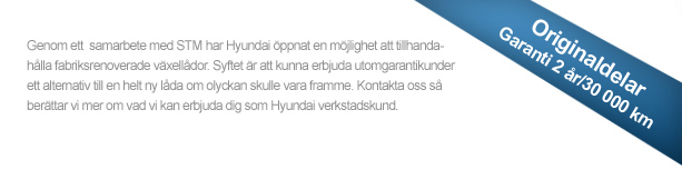Fabriksrenoverade automatlådor för Hyundai-modeller